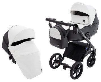 Коляска 2 в 1 Bair Kiwi Plus ECO BKP-51/15 белый / черный 680899 фото