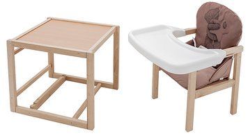 Стульчик-трансформер Babyroom Винни-230 eko шоколад / капучино (мишка и звезда) 680568 фото