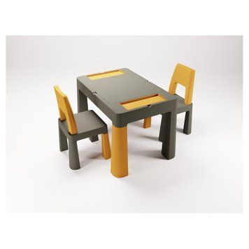 Комплект стіл та 2 стільці Tega Multifun 1+2 TI-011-172 graphite / mustard (графіт / жовтий) 681472 фото