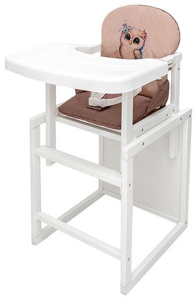 Стільчик-трансформер Babyroom Пеппі-240 білий капучино / шоколад (сова) 681006 фото
