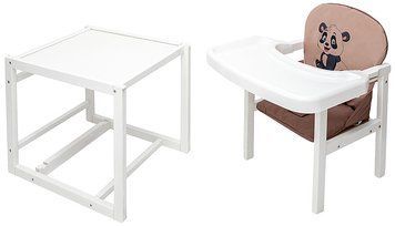 Стульчик-трансформер Babyroom Пеппи-240 белый капучино / шоколад (панда) 681005 фото