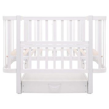 Ліжко Babyroom Місяць LU-3 маятник, шухляда білий 681894 фото