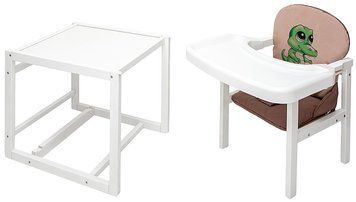 Стульчик-трансформер Babyroom Пеппи-240 белый капучино / шоколад (крокодил) 681004 фото
