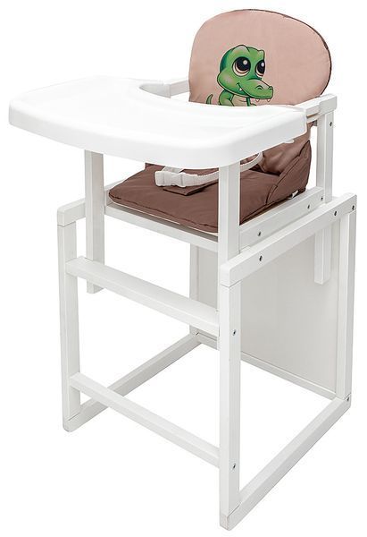 Стульчик-трансформер Babyroom Пеппи-240 белый капучино / шоколад (крокодил) 681004 фото