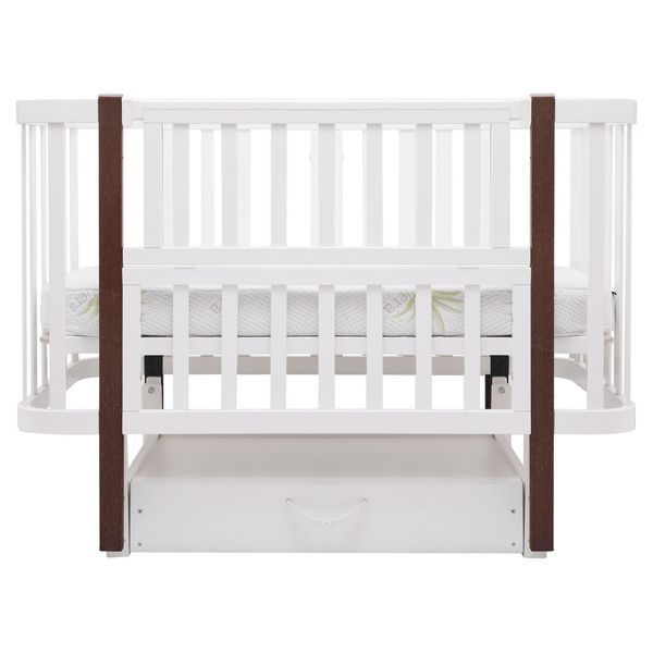 Ліжко Babyroom Місяць LU-3 маятник, шухляда білий / венге 681895 фото