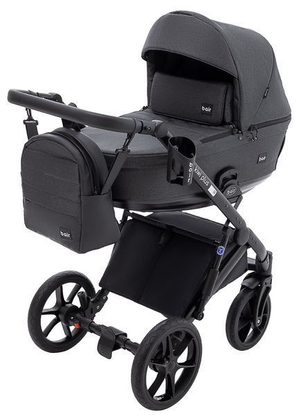 Коляска 2 в 1 Bair Kiwi Plus Soft BKP-219 графит 680904 фото