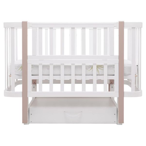 Кровать Babyroom Луна LU-3 маятник, ящик белый / капучино 681896 фото