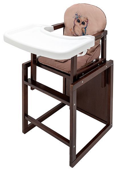 Стульчик-трансформер Babyroom Пеппи тонированный капучино / шоколад (сова) 681110 фото