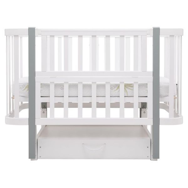 Кровать Babyroom Луна LU-3 маятник, ящик белый/серый 681898 фото