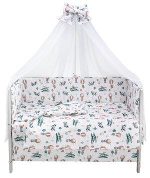Дитяча постіль Babyroom Gold RG-08 білий (літаки, повітряні кулі) 681904 фото