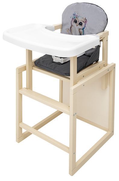 Стільчик-трансформер Babyroom Пеппі-260 слонова кістка сірий / графіт (сова) 680990 фото