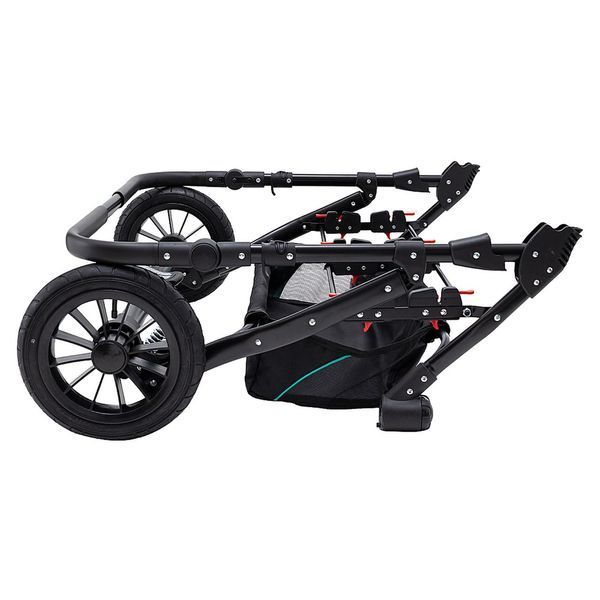 Коляска 2 в 1 для двойни Bair Sorento DUO BS-01 бирюзовый / графит 681661 фото