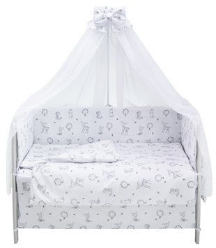 Дитяча постіль Babyroom Gold RG-08 білий (лисичка, ведмедик, зайчик, олень) 681901 фото