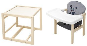 Стульчик-трансформер Babyroom Пеппи-260 слоновая кость серый / графит (панда) 680989 фото