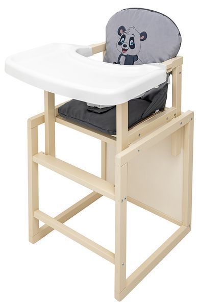 Стульчик-трансформер Babyroom Пеппи-260 слоновая кость серый / графит (панда) 680989 фото