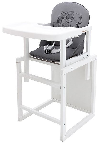 Стільчик-трансформер Babyroom Вінні-240 білий сірий / графіт (ведмедик з чашкою) 626037 фото