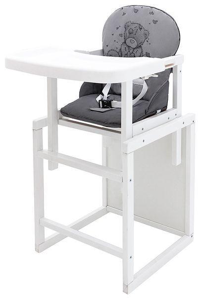 Стільчик-трансформер Babyroom Вінні-240 білий сірий / графіт (ведмедик з серцем) 626040 фото