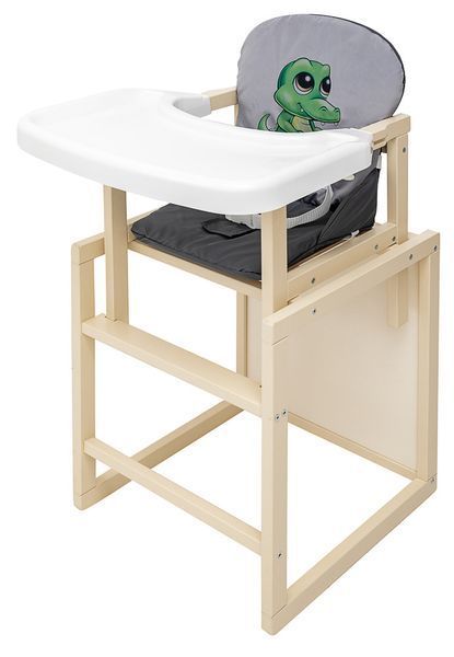 Стульчик-трансформер Babyroom Пеппи-260 слоновая кость серый / графит (крокодил) 680988 фото