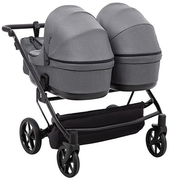 Коляска 2 в 1 для двійні Adamex Leo Duo Tip TК-57 графіт 681140 фото