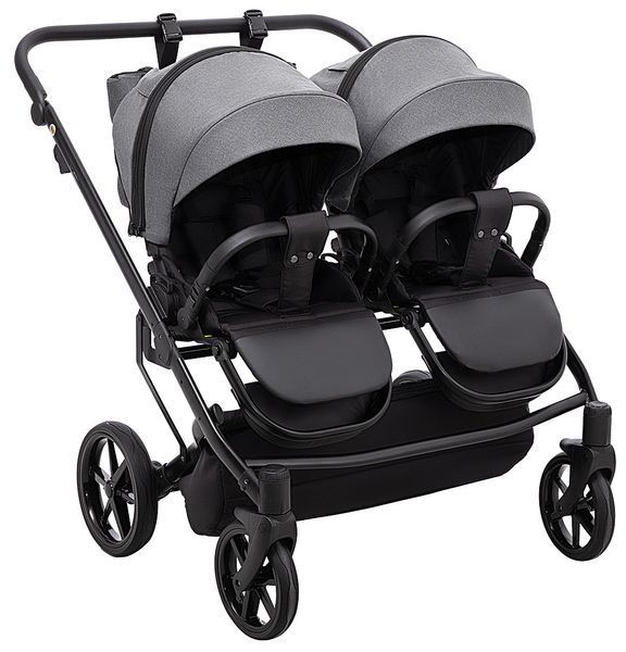 Коляска 2 в 1 для двійні Adamex Leo Duo Tip TК-57 графіт 681140 фото