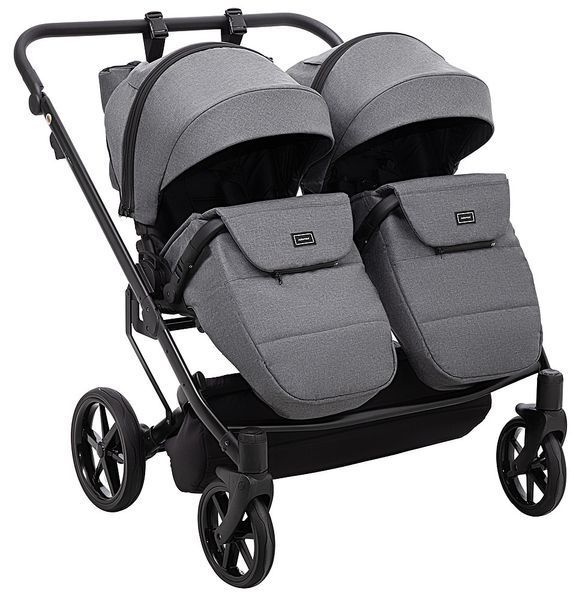 Коляска 2 в 1 для двійні Adamex Leo Duo Tip TК-57 графіт 681140 фото