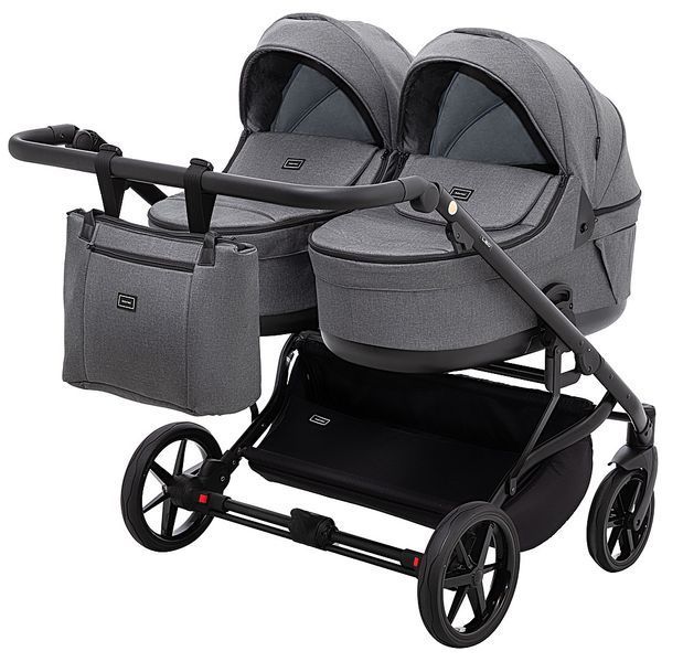 Коляска 2 в 1 для двійні Adamex Leo Duo Tip TК-57 графіт 681140 фото