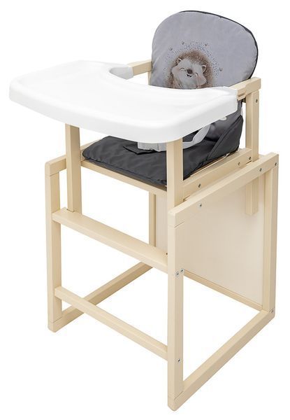 Стільчик-трансформер Babyroom Пеппі-260 слонова кістка сірий / графіт (їжачок, серця) 680987 фото