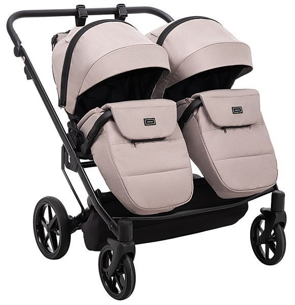 Коляска 2 в 1 для двійні Adamex Leo Duo Tip TK-72 капучино 681142 фото