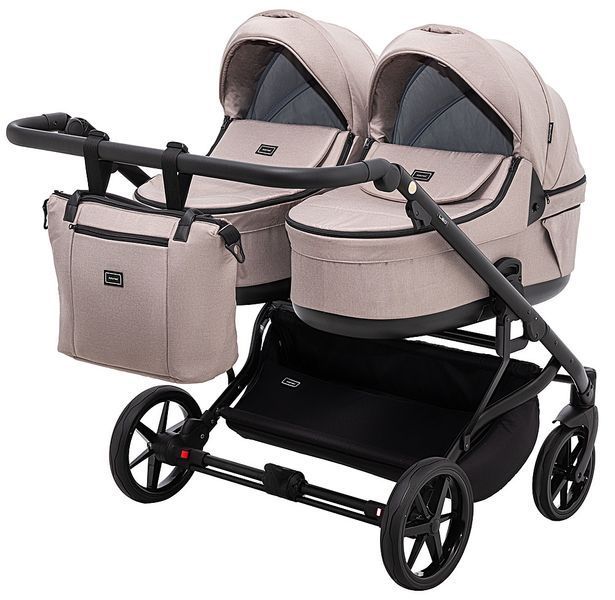 Коляска 2 в 1 для двійні Adamex Leo Duo Tip TK-72 капучино 681142 фото