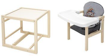 Стульчик-трансформер Babyroom Пеппи-260 слоновая кость серый / графит (ежик, цветы) 680986 фото