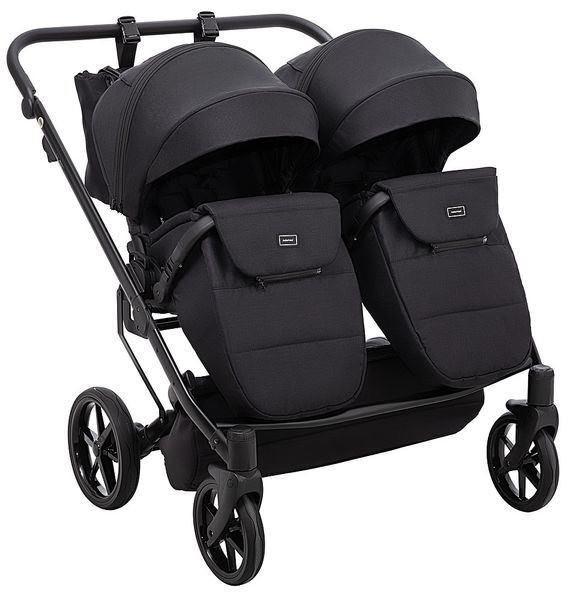Коляска 2 в 1 для двійні Adamex Leo Duo Tip TK-53 чорний 681139 фото
