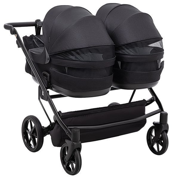 Коляска 2 в 1 для двійні Adamex Leo Duo Tip TK-53 чорний 681139 фото