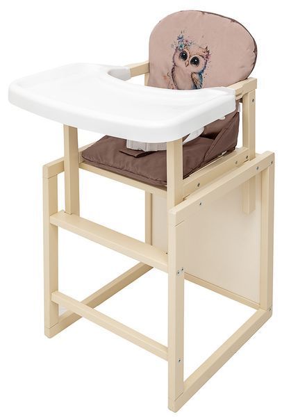 Стульчик-трансформер Babyroom Пеппи-260 слоновая кость капучино / шоколад (сова) 680985 фото
