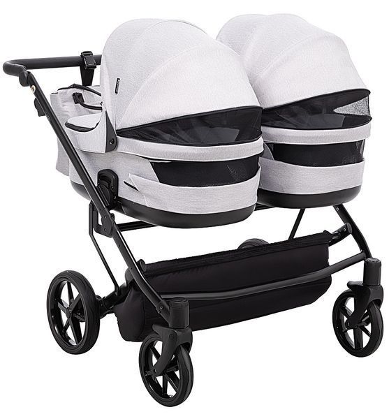 Коляска 2 в 1 для двойни Adamex Leo Duo Tip TK-1 светло-серый 681138 фото