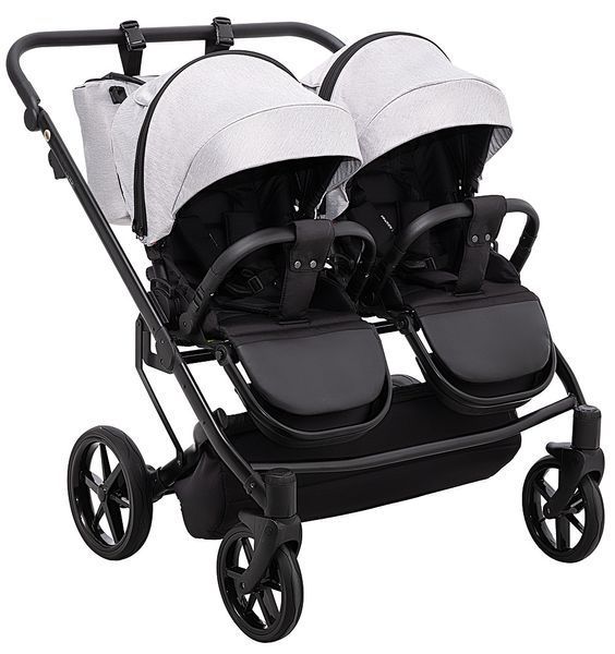 Коляска 2 в 1 для двойни Adamex Leo Duo Tip TK-1 светло-серый 681138 фото