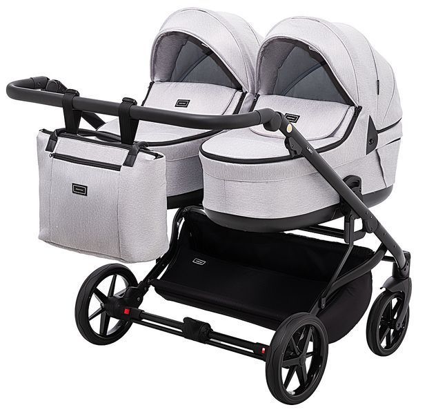 Коляска 2 в 1 для двойни Adamex Leo Duo Tip TK-1 светло-серый 681138 фото