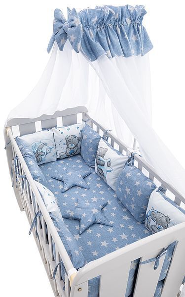 Дитяча постіль Babyroom Bortiki Print-08 синій (ведмедики) 681017 фото