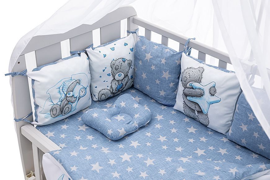 Дитяча постіль Babyroom Bortiki Print-08 синій (ведмедики) 681017 фото