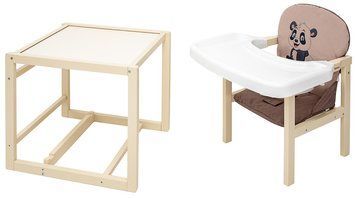 Стульчик-трансформер Babyroom Пеппи-260 слоновая кость капучино / шоколад (панда) 680984 фото