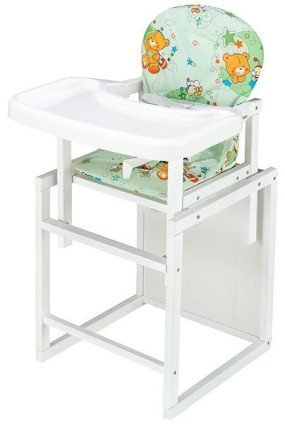 Стульчик-трансформер Babyroom Пони-240 белый зелёный (мишки и пчелки) 624740 фото
