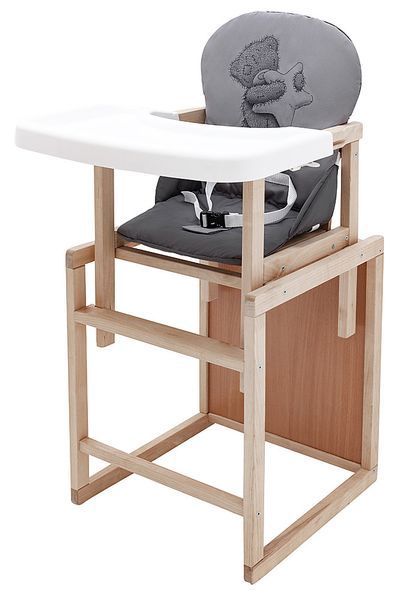 Стульчик-трансформер Babyroom Винни-230 eko серый / графит (мишка и звезда) 626046 фото