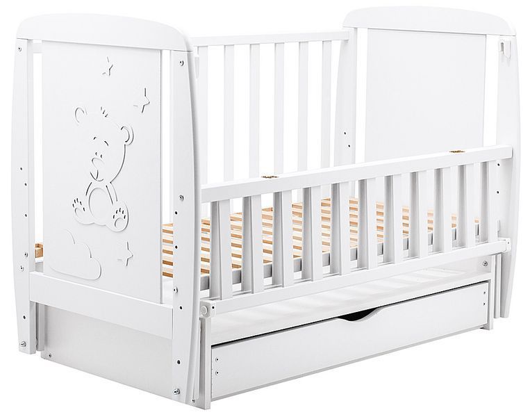 Ліжко Babyroom Умка DUMYO-3 маятник, ящик, відкидний бік бук білий 626201 фото