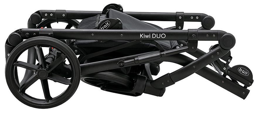 Коляска 2 в 1 для двійні Bair Kiwi DUO Soft BKP-218 сірий 681104 фото