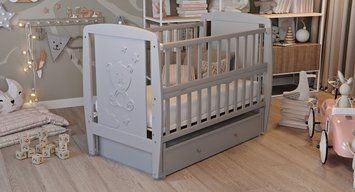 Ліжко Babyroom Умка DUMYO-3 маятник, ящик, відкидний бік бук сірий 626202 фото