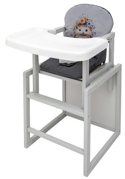 Стульчик-трансформер Babyroom Пеппи-250 серый серый / графит (ежик, цветы) 680975 фото