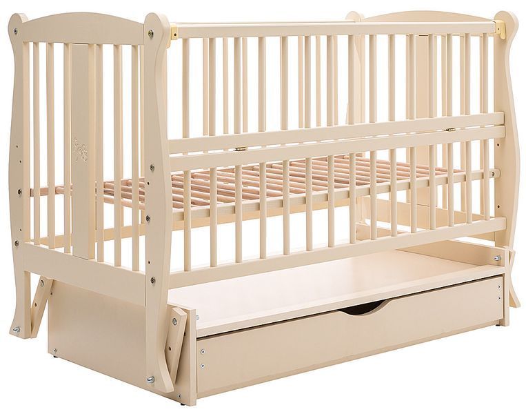 Ліжко Babyroom Грація DGMYO-3 маятник, ящик, відкидний бік бук слонова кістка 680953 фото