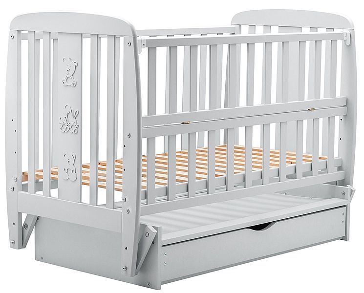 Ліжко Babyroom Друзі DDMYO-3 маятник, ящик, відкидний бік бук сірий 626140 фото